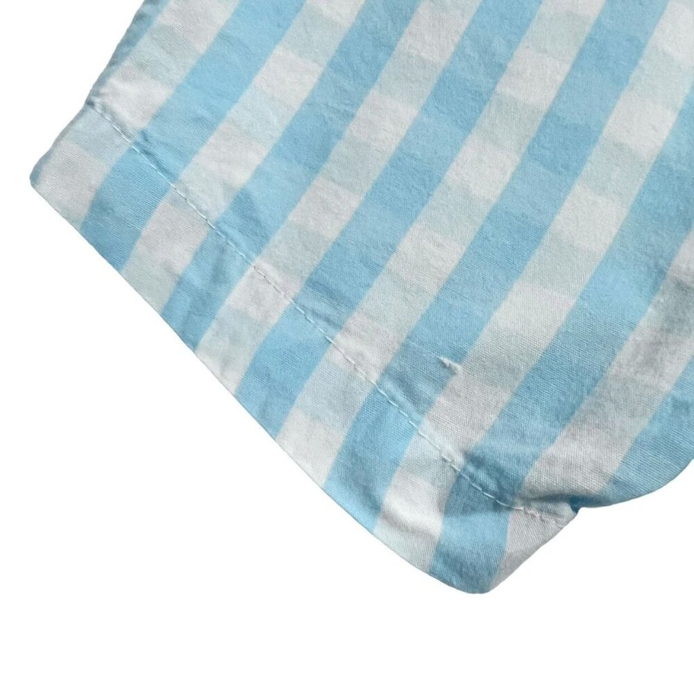 Carter's NB Newborn Light Blue Gingham Plaid Romper - Picture 4 of 5